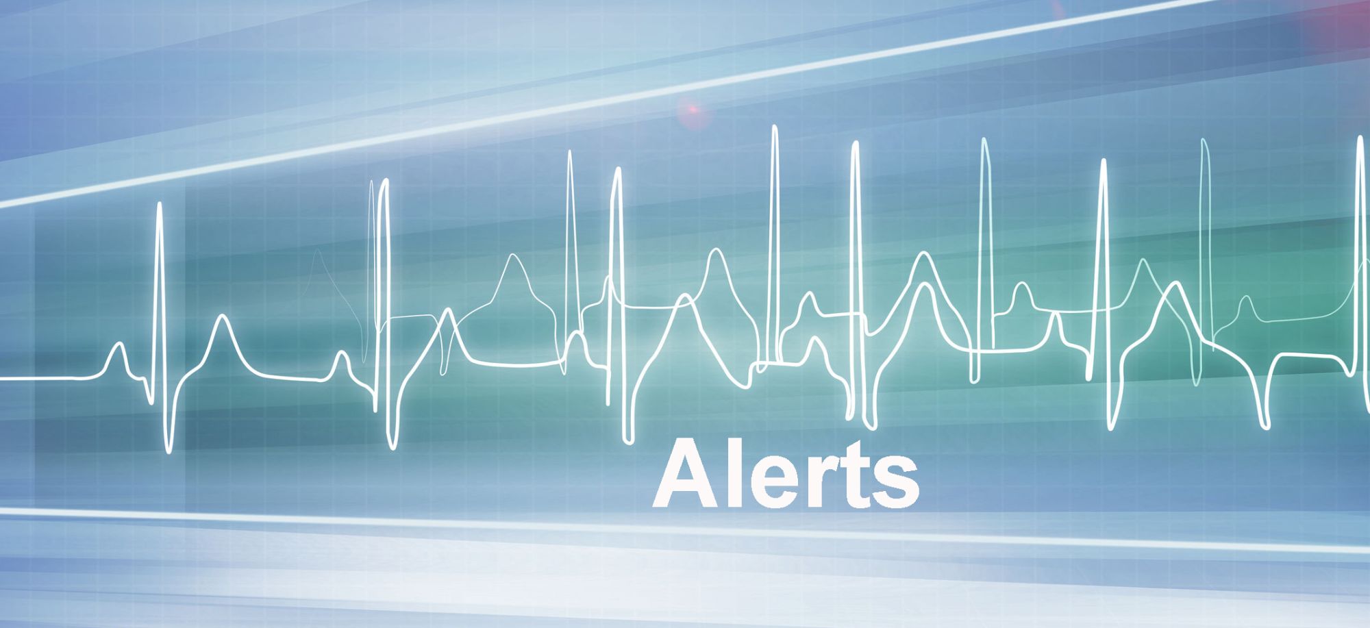 Slide Image. Vector  iamge of a heart trace with the word "Alert" displayed prominently