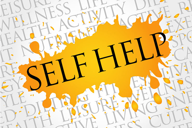 Graphic with the words "Self Help" prominent.